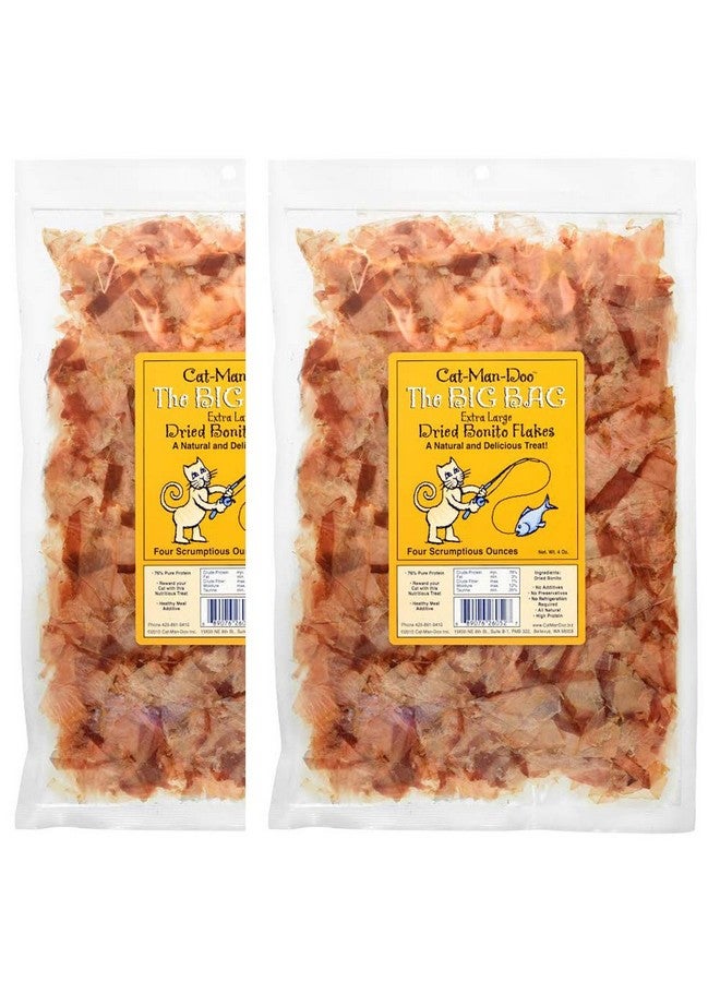 كات-مان-دو - رقائق البونيتو المجففة للحيوانات الأليفة، رقائق كبيرة جدًا - أكياس 4 أونصة - عبوة من قطعتين - Image 1