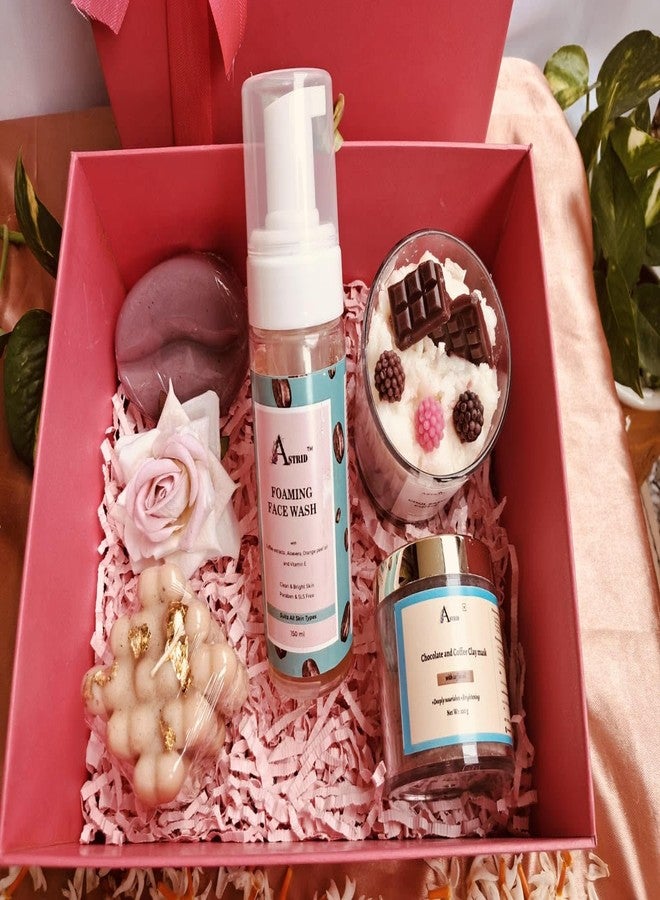 Astrid Diwali Delight Coffee -Choco Bliss Aromatherapy Gift Box by Astrid | Handmade Gifting | Foaming Face wash, Dessert candle, Clay mask, handmade soap - Image 2
