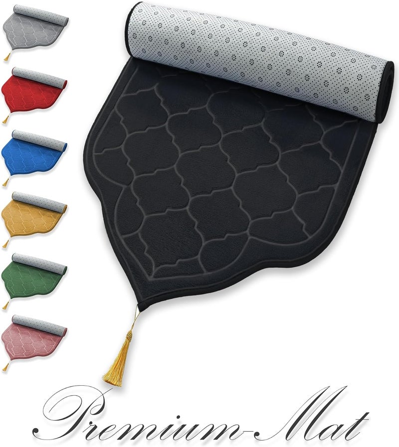 MARK STORE Prayer Mat Embossed Anti-Slip Velvet Top Prayer Rug for Umrah Hajj Ramadan 70 x 110 cm, Best Gift For Ramadan (Random Colors) - Image 5