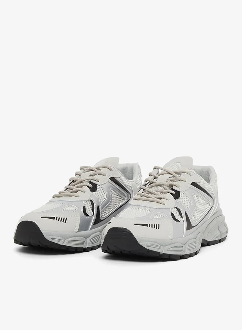 Styli Active Textured Lace Up Chunky Sole Sneakers