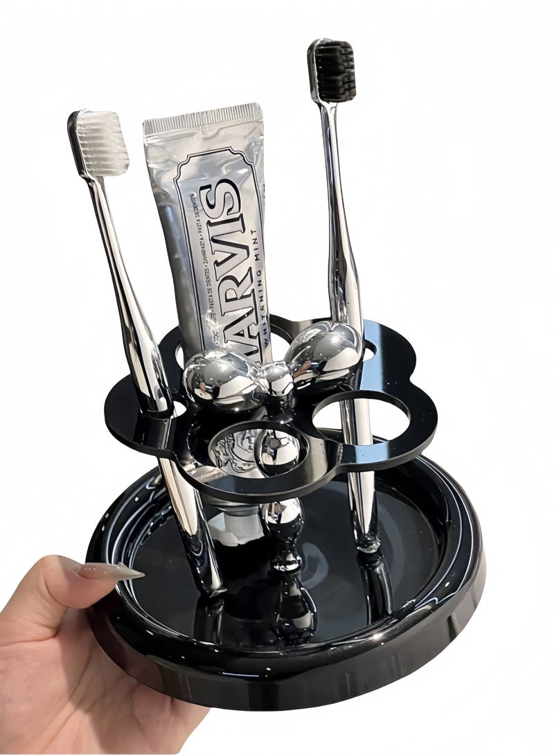 Assembled 5-hole toothbrush holder, toothbrush tray, toothpaste holder, razor holder - Image 1