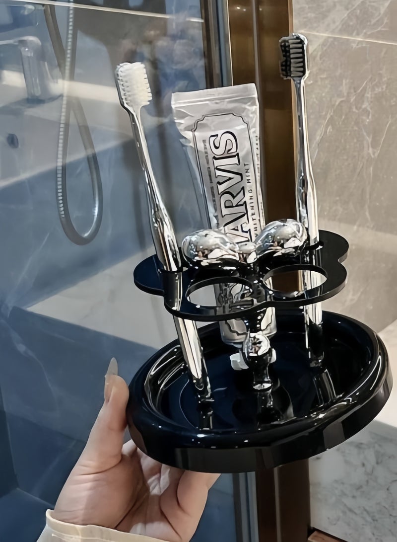 Assembled 5-hole toothbrush holder, toothbrush tray, toothpaste holder, razor holder - Image 2