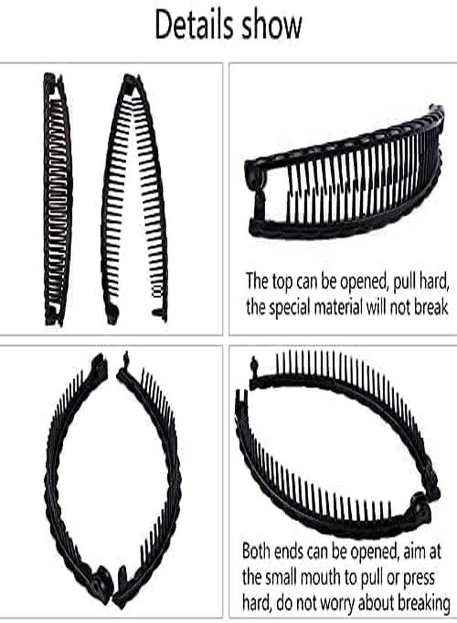 Zhuluck 2Pcs Banana Hair Clips for Thick Curly Hair - Black and Brown Banana Clips, Vintage Clincher Combs for Women, 80s Retro Hair Accessories - Image 4