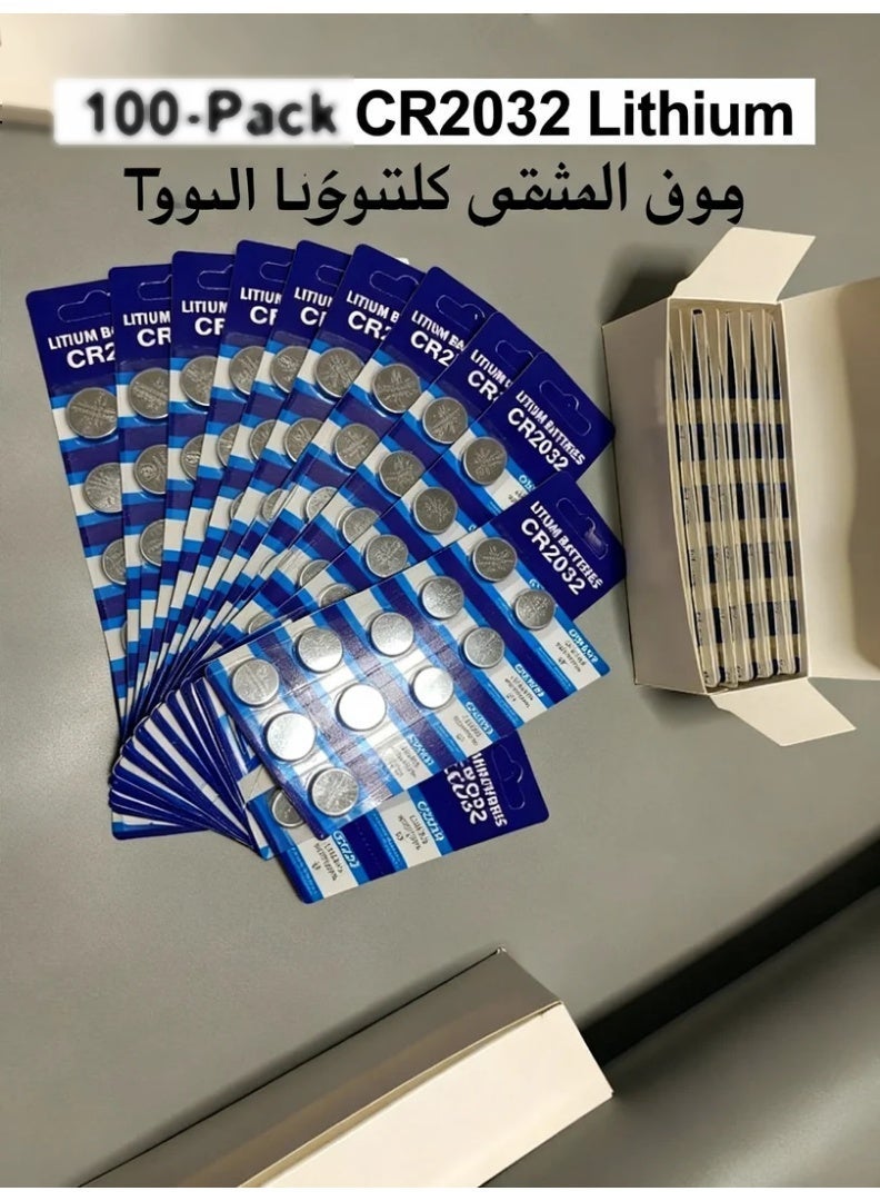 robotgcc High-Performance CR2032 3V Lithium Coin Battery 100-Pack | Long-Lasting Power & Low Self-Discharge | Premium Button Cell for Remote Controls, Flameless Candles, CMOS, Scales, Thermometers, Glucose Meters, Doorbells, Toys, Car Keys & Electronics | Bulk Value Pack with 20 Blister Cards × 5 Batteries - Image 3