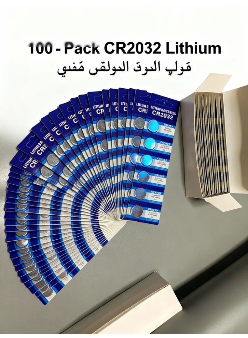 robotgcc High-Performance CR2032 3V Lithium Coin Battery 100-Pack | Long-Lasting Power & Low Self-Discharge | Premium Button Cell for Remote Controls, Flameless Candles, CMOS, Scales, Thermometers, Glucose Meters, Doorbells, Toys, Car Keys & Electronics | Bulk Value Pack with 20 Blister Cards × 5 Batteries - Image 4