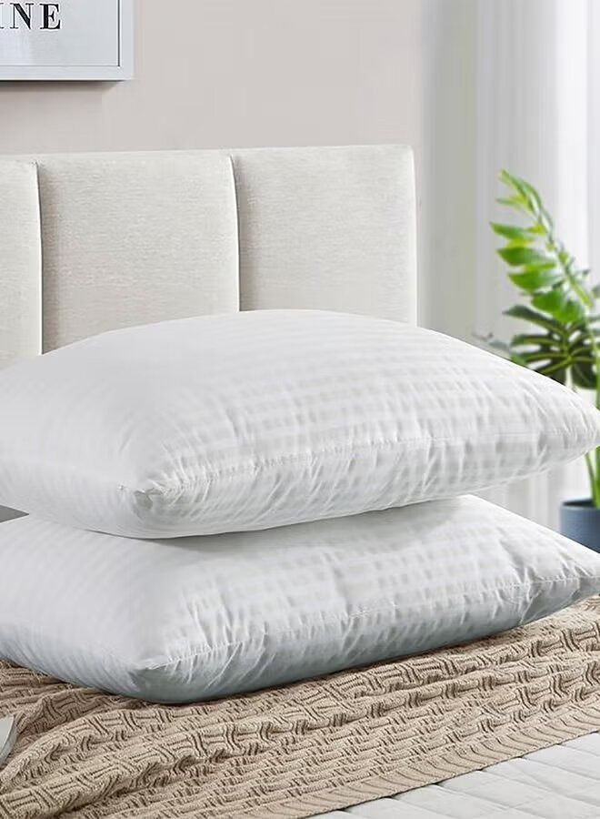 Silver Star Cotton Filled Sleeping Pillow Set of 2 – Hotel Quality Soft Cotton Pillows – Comfortable Pillow for Neck and Back Support – 75×50 cm – Luxury Bed Pillows for Home, Hotels, and Bedroom Use - Image 3