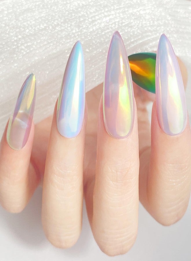 FNNZ Unicorn Chrome Nail Powder, Aurora Unichrome Mermaid Aurora Nail Powder Pigment Pearlescent Nail Art Glitter Decoration for Home DIY Nail Salon Manicure - Butterfly Elves - Image 2