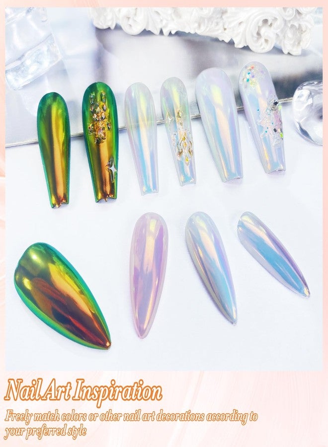 FNNZ Unicorn Chrome Nail Powder, Aurora Unichrome Mermaid Aurora Nail Powder Pigment Pearlescent Nail Art Glitter Decoration for Home DIY Nail Salon Manicure - Butterfly Elves - Image 4