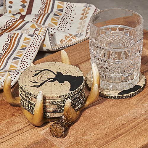 Cabin Obsession Deer Antlers Coaster Set of 6 – Handcrafted Deer Antler Decor and Man Cave Gifts for Men - 6 Full Size Deer Antlers Coasters for Man Cave Décor - Image 3