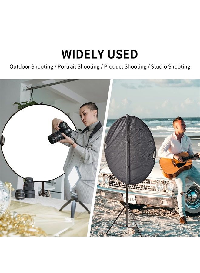 Selens 43" Photography Reflector with 6.5ft Light Stand, Handle Light Reflector for Photography, 5-in-1 Reflector with Photography Stand and Holder Kit - Image 2