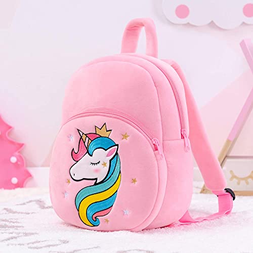 Frantic Kids Soft Animal Cartoon Travelling School Bag Soft Plush Standard 2 Compartment Backpack s Boys Girls Baby For 2 To 5 Years Baby/Boys/Girls Nursery, Preschool, Picnic(Pinkunicorn21) - Image 5