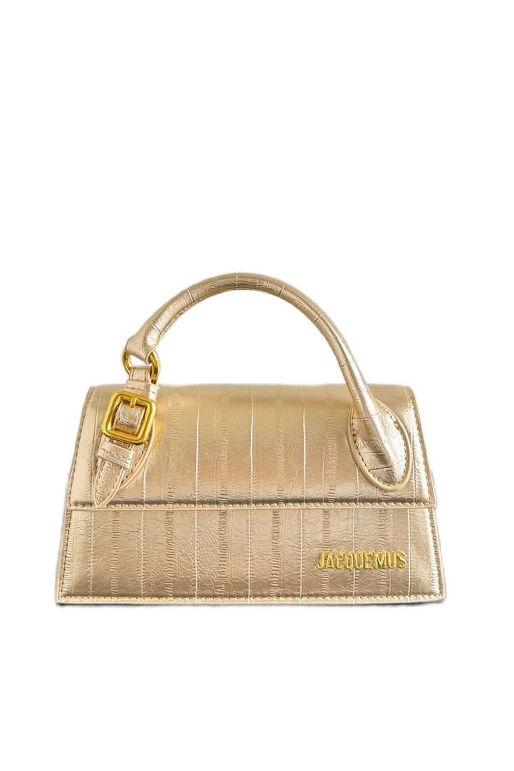 Jacquemus  كروك منقوشة الجلد طويل Le Chiquito أعلى مقبض حقيبة مع حزام Crossbody - Image 1