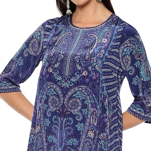 Biba Women's Blue Crepe Asymmetric Suit Set_42 - Image 2