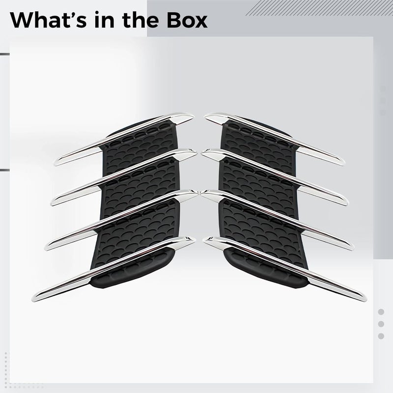 Car Hood Gill Vents Decorations 2 Set, Abs Air Vent Polished Accessories, No-Drill Installation, Side Unique Vent Stickers - Image 5