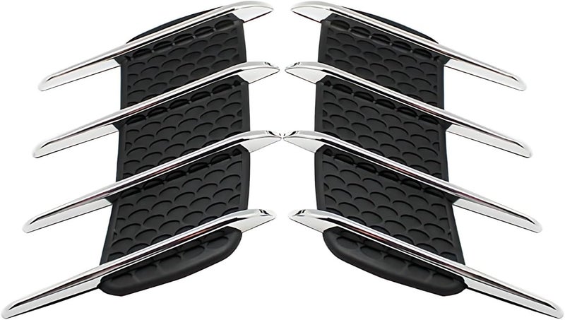 Car Hood Gill Vents Decorations 2 Set, Abs Air Vent Polished Accessories, No-Drill Installation, Side Unique Vent Stickers - Image 1