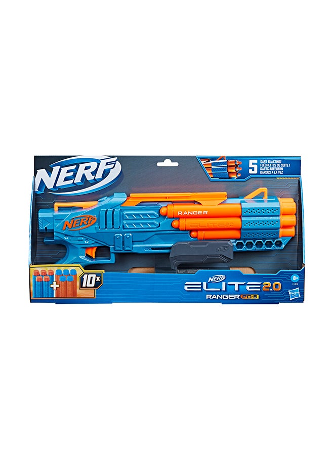 NERF Elite 2.0 Ranger Pd-5 Blaster, 5-Barrel Blasting, 10 Elite Darts Easy To Use Dart Storage Pump Action Customizing Capabilities - Image 2