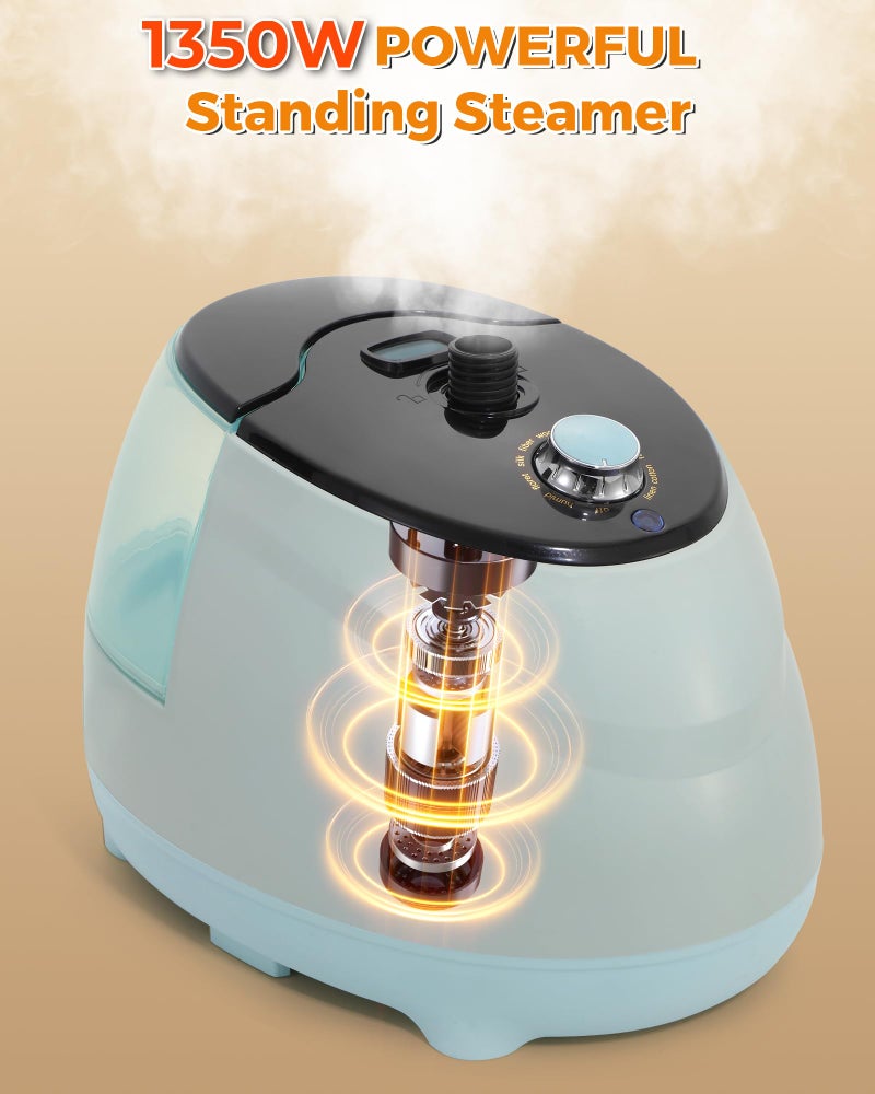 BEAMNOVA Steamer for Clothes Standing Garment Steamer Clothing Steam Iron with Ironing Board Wrinkle Remover 1.8L(61oz) Water Container, 10 Settings For Home and Commercial Use, Blue - Image 2