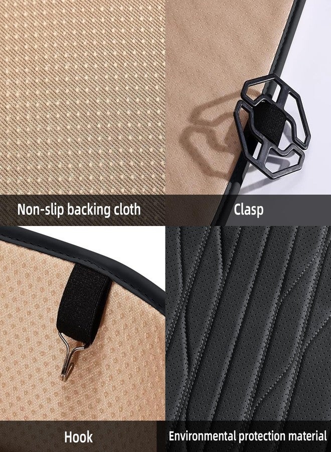 SanQing Car Seat Cover 2PCS Luxury Napa Leather Seat Covers for Tesla Model 3/Y Car Front Seat Bottom,Heavy Duty Seat Cushion Protector Without Backrest (Black) - Image 5