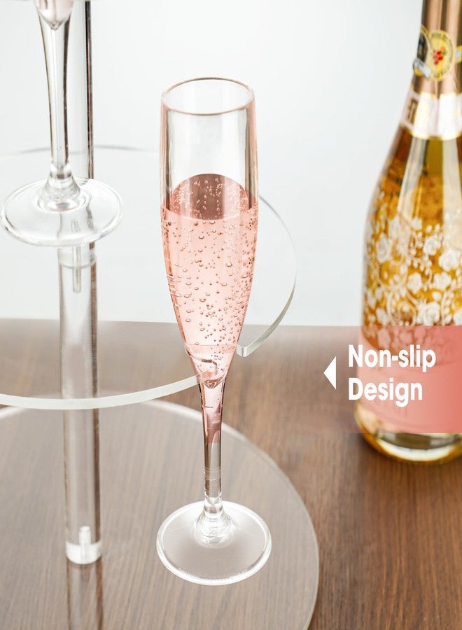 ان اي هوم برج شمبانيا من الأكريليك الشفاف بثلاث طبقات من NiHome مع إضاءة خيطية، حامل أكواب كوكتيل يتسع لـ 12 كوبًا، رف نبيذ، مناسب لحفلات الزفاف والبارات، برج مشروبات للشمبانيا والكوكتيلات والمارغريتا. - Image 4