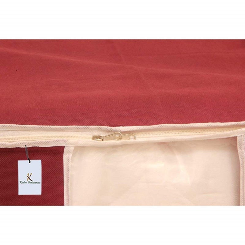 Kuber Industries Underbed Storage Bag Storage Organiser Blanket Cover Set of 2 Maroon Extra Large SizeCTLTC15236 - Image 5