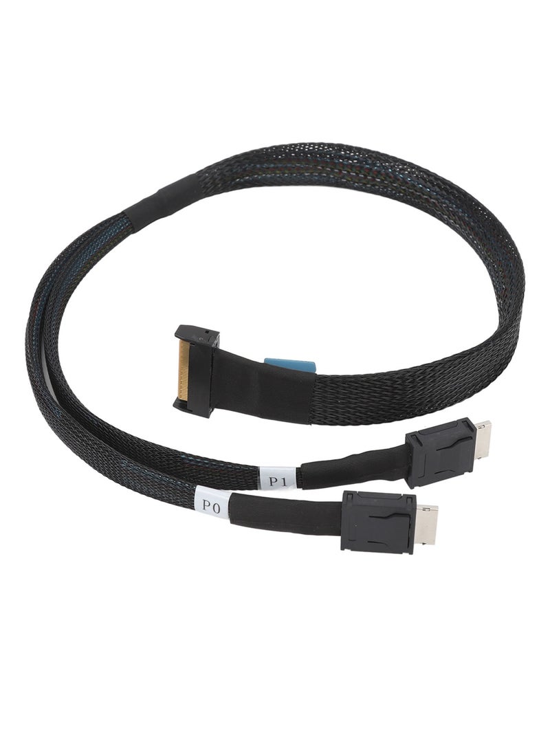 8i to Oculink SFF 8611 4i Cable PCIe 5.0 32GT/s for MCIO X8 to 2 SFF 8611 Cord for Server Data Center 19.7in  - Image 1