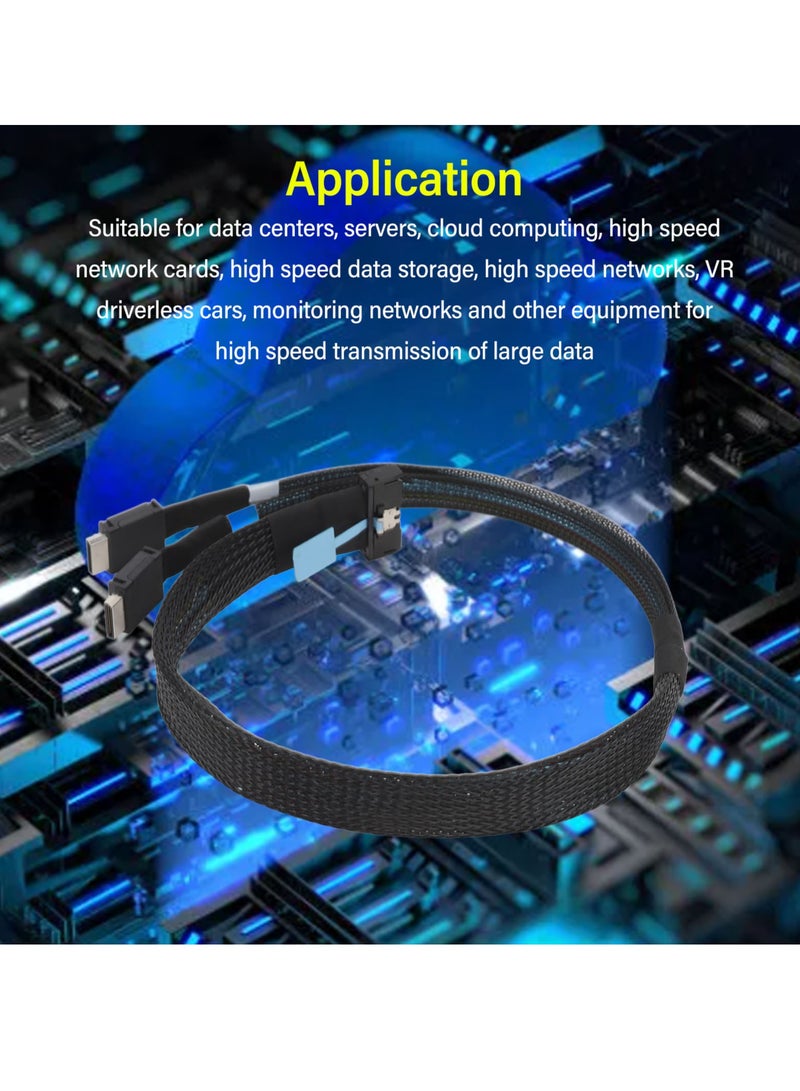 8i to Oculink SFF 8611 4i Cable PCIe 5.0 32GT/s for MCIO X8 to 2 SFF 8611 Cord for Server Data Center 19.7in  - Image 3