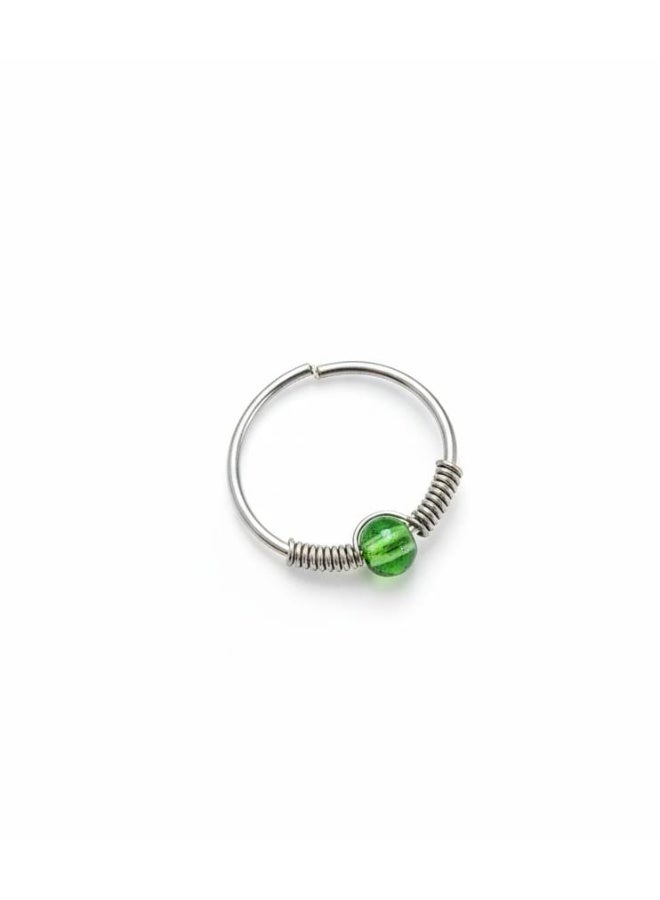 Spaceshoop Nose Ring Hoop Stainless Steel Wire Wrapped Nose Piercing Nose Jewelry for Women Various Colors and Styles Handmade Boho Beaded Piercing Accessory - Image 1