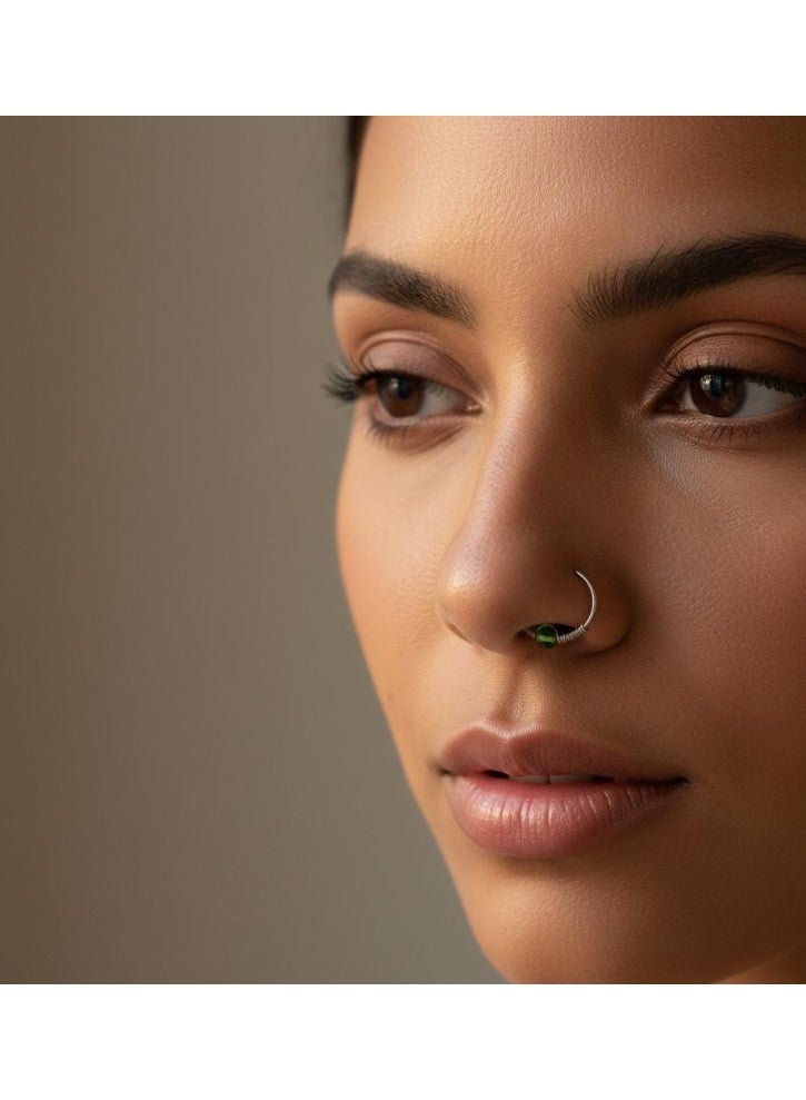 Spaceshoop Nose Ring Hoop Stainless Steel Wire Wrapped Nose Piercing Nose Jewelry for Women Various Colors and Styles Handmade Boho Beaded Piercing Accessory - Image 2