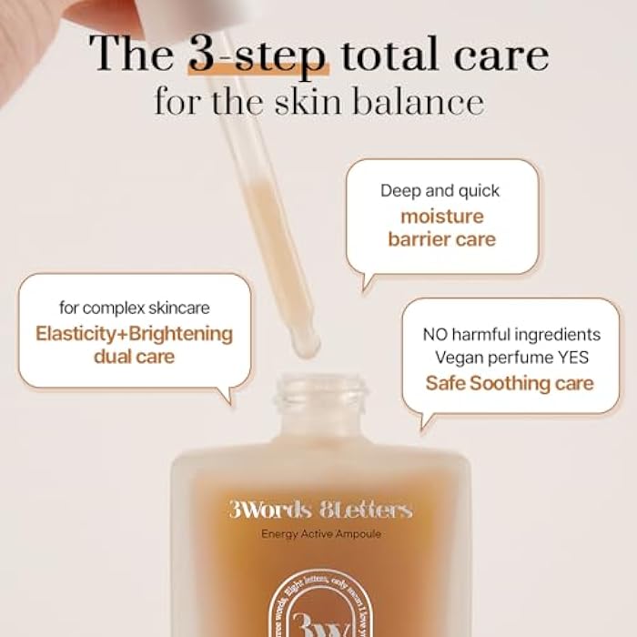 3words 8letters [3W8L] Energy Active Serum 1.69 fl oz | Vegan Face Ampoule For All Skin Types | Soothing & Moisturizing Face Serum | Korean Skin Care | k-beauty | 3Words 8Letters - Image 4