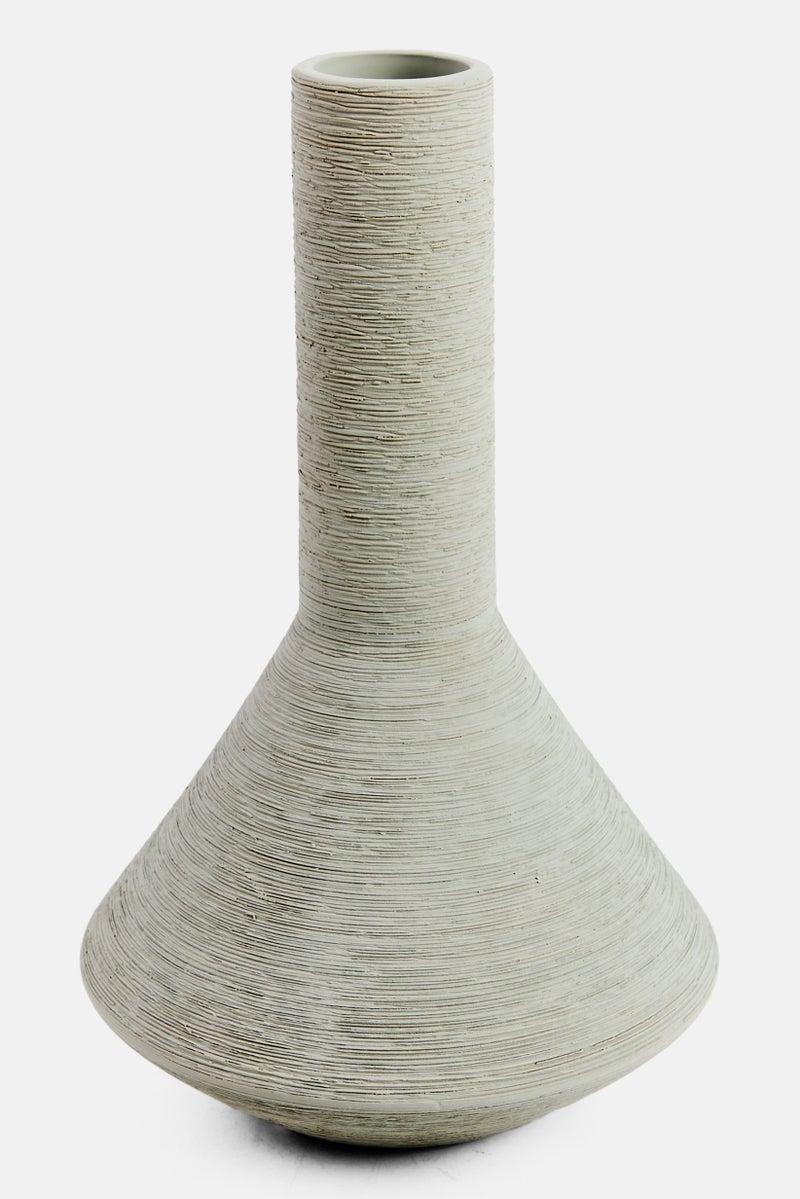 Muy Mucho Feeling Good At Home Textured Flower Vase 25 H x  15 L cm, Light Grey - Image 1