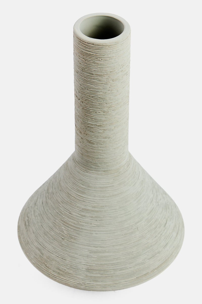Muy Mucho Feeling Good At Home Textured Flower Vase 25 H x  15 L cm, Light Grey - Image 2