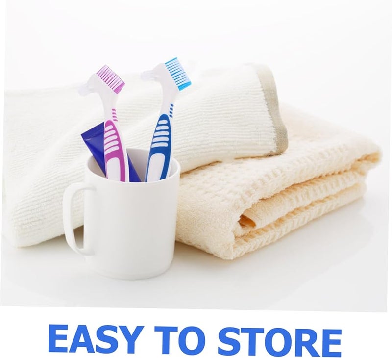 طقم فرشاة أسنان مزدوجة الرأس 3 قطع، شعيرات ناعمة لأطقم الأسنان والمثبتات، للعناية بالفم أثناء السفر - Image 4