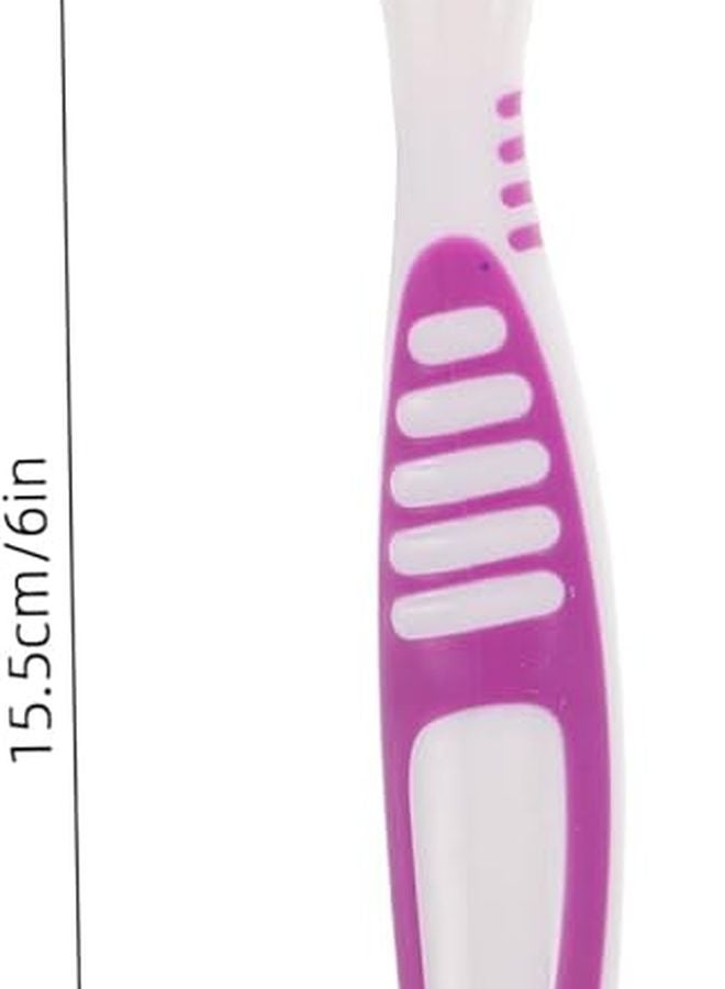 طقم فرشاة أسنان مزدوجة الرأس 3 قطع، شعيرات ناعمة لأطقم الأسنان والمثبتات، للعناية بالفم أثناء السفر - Image 3