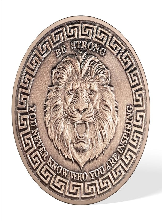 IELCJJ Inspirational Lion of Courage Christian Challenge Coin - Be Strong Jesus Religious Token - Art God Pocket Bible Verses Coins for Study - Good Luck Commemorative Gifts for Men Women Team - Image 3