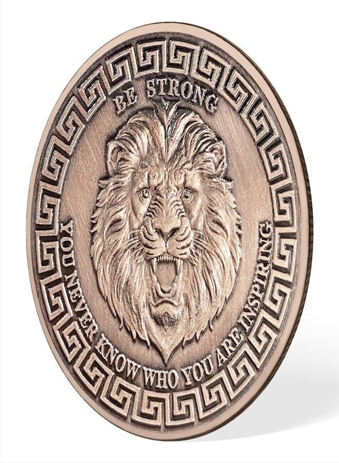 IELCJJ Inspirational Lion of Courage Christian Challenge Coin - Be Strong Jesus Religious Token - Art God Pocket Bible Verses Coins for Study - Good Luck Commemorative Gifts for Men Women Team - Image 4