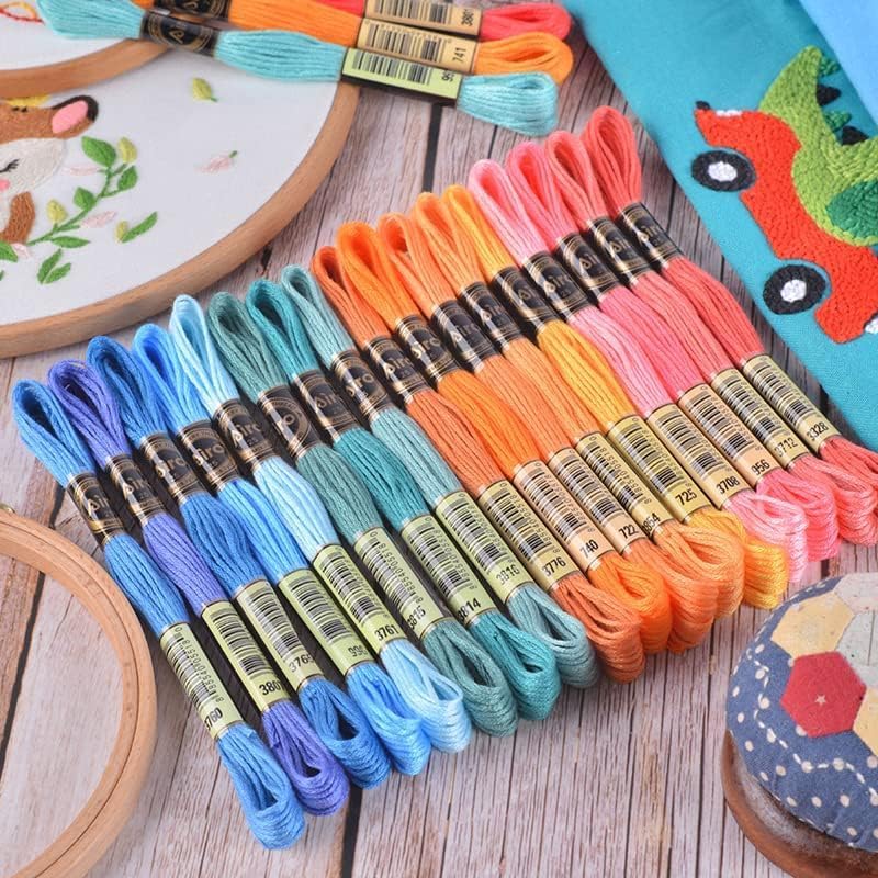 Maxee Embroidery Thread, 200 Colors Per Pack Embroidery Floss,8m Cross Stitch Threads,Friendship Bracelets Floss, Crafts Floss Rainbow Color - Image 1