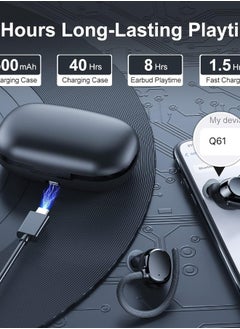 Generic Wireless Bluetooth Earbuds Size with LED Display Lmmersive Bass Stereo Noise Cancelling Headphones Headset for Sports/Home/Work Black  - Image 4