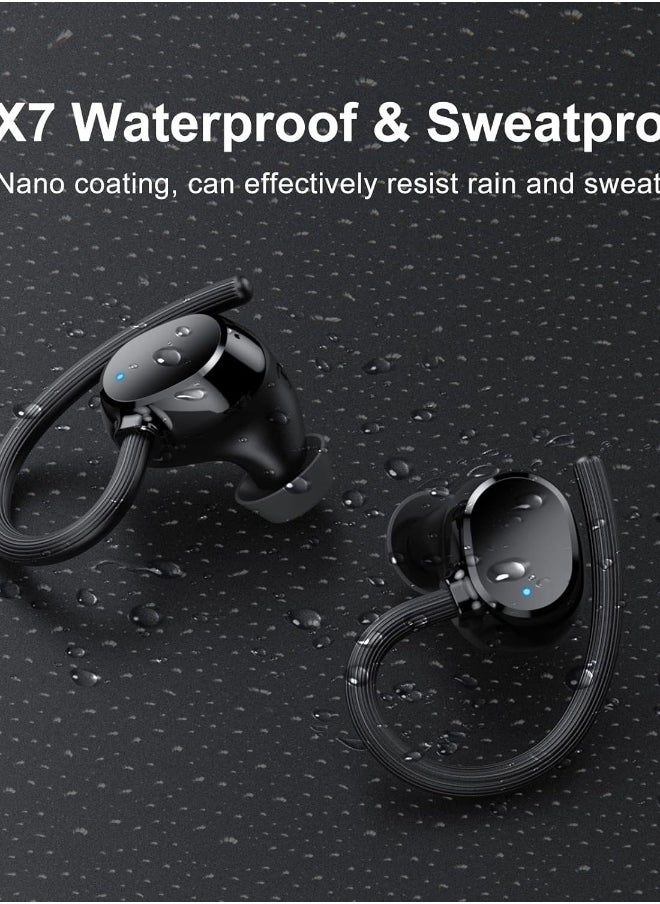 Generic - Wireless Bluetooth Earbuds Size with LED Display Lmmersive Bass Stereo Noise Cancelling Headphones Headset for Sports/Home/Work Black - Image 1