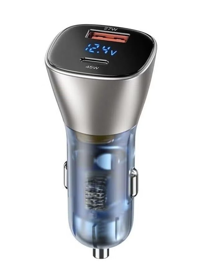 ELTRAZONE Fast Car Charger 45W with Dual Ports & Digital LED Display Smart Quick Charge QC 3.0, Universal Phone Car Charger for All Smartphones, Compact & Efficient Charging Solution - Image 1