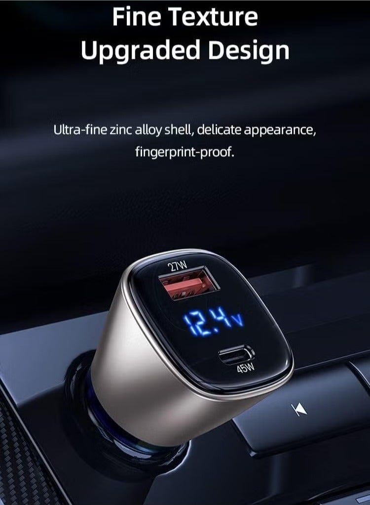 ELTRAZONE Fast Car Charger 45W with Dual Ports & Digital LED Display Smart Quick Charge QC 3.0, Universal Phone Car Charger for All Smartphones, Compact & Efficient Charging Solution - Image 5