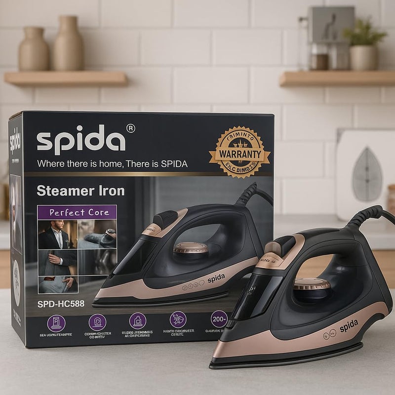 Spida SPD-HC588 2200W Garment Steamer – Compact Design with Large Water Tank – Powerful steam output for quick wrinkle removal. - Image 2