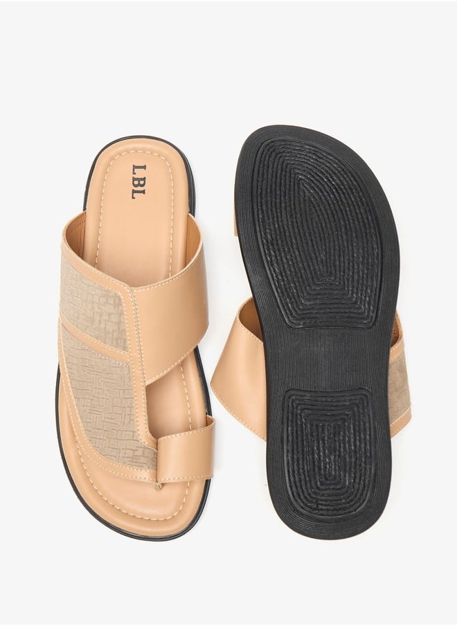 LBL by Shoexpress Mens Textured Slip-On Arabic Sandals  - Image 4