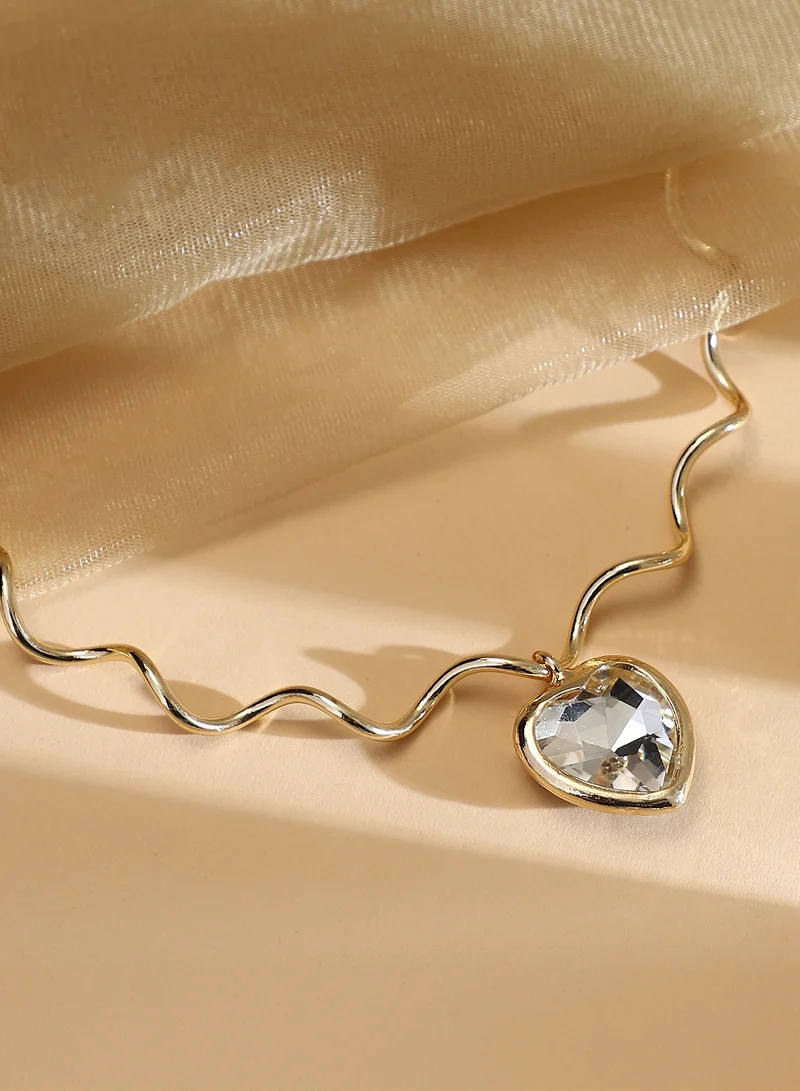 SOHI SOHI Women The Coil-Coeur Collar Necklace | California  Colour | One-Size | Artificial Stone Alloy Material | Lobster Clasp Closure | Necklace For Casual & Evening Wear