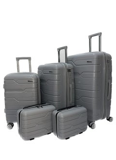 Generic Polypropylene Trolley Luggage Set - 5 Pieces, Grey, 12'14'20'24'28', Suitcase, Plastic  - Image 2
