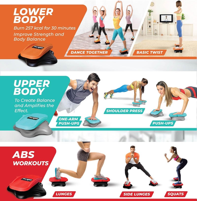 Yes4All Yes4All Ab Twister Board 15 inch XXL Waist Twisting DiscTwisting Stepper for Aerobic Exercise Full Body Toning Workout NoiseFree 2pcs in a Box - Image 5