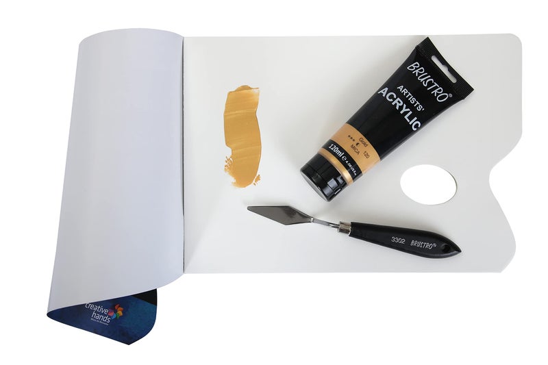 BRUSTRO Artists Acrylic Paint 120ml Gold | Ideal for Paper, Canvas, Water-Based Colours, Non-Toxic, Inter-mixable Colors, Crafters, Fine Art Students and Professionals - Image 3