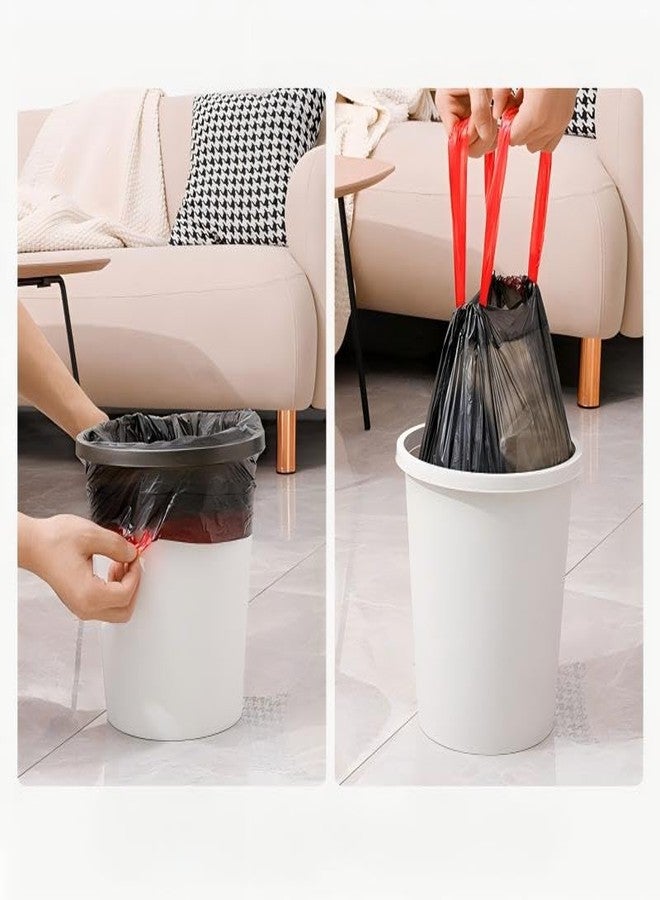 Cleonest Medium Drawstring Garbage Bags | 120 Bags (30 x 4 Rolls) | 45x45 cm | Heavy Duty & Leak-Proof Trash Bags for Kitchen & Home | Black with Red Drawstring - Image 3