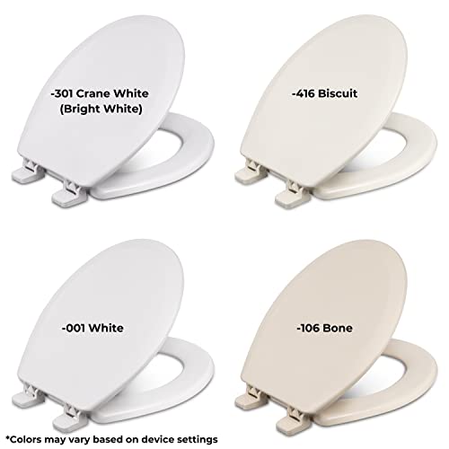 Centoco Wooden Toilet Seat Elongated, Closed Front with Cover, Residential, Made in the USA, 900-001, White - Image 2