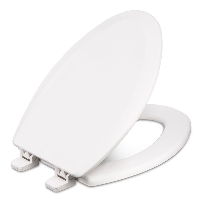 Centoco Wooden Toilet Seat Elongated, Closed Front with Cover, Residential, Made in the USA, 900-001, White - Image 5