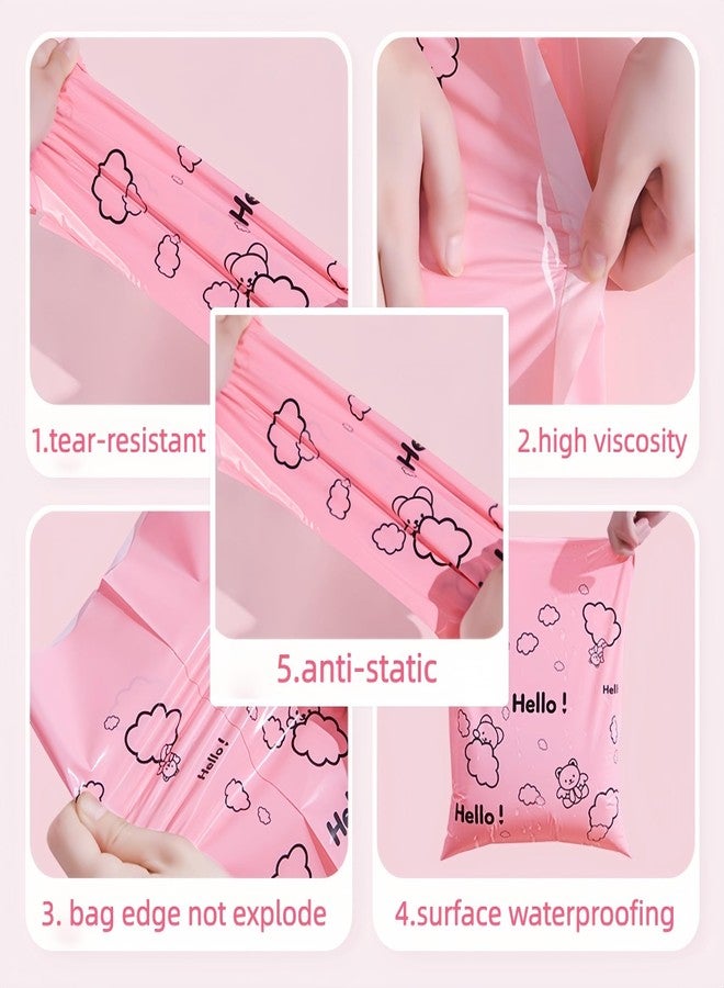 PABCK 50 Pcs Poly Mailers Self Adhesive Shipping Envelope Mailer for Small Business Self Seal Pink Plastic Poly Mailing Bag for Clothes Gifts Packaging 5.9x7.87+1.97 inch - Image 4